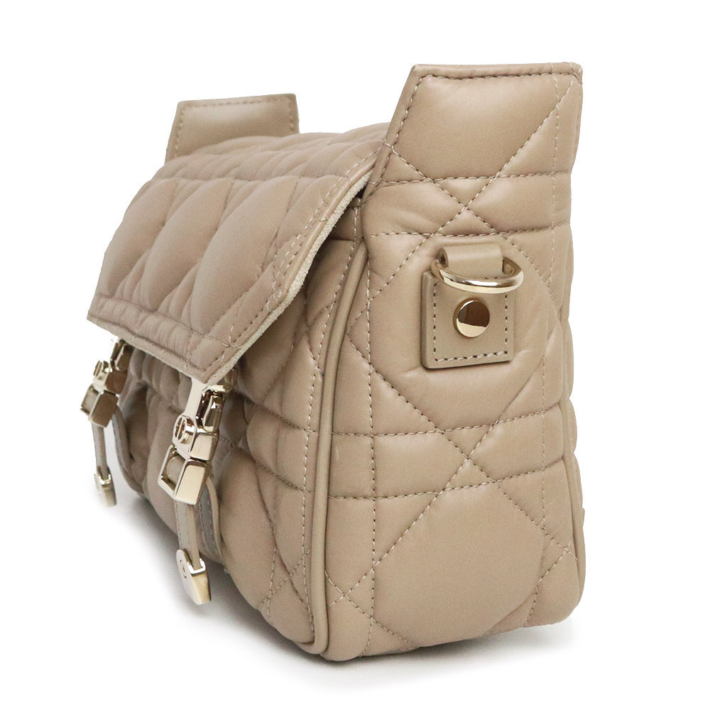 Dior Cannage Beige Shoulder CAMP Messenger Christian Leather Bag Tan Calfskin - Picture 6 of 12